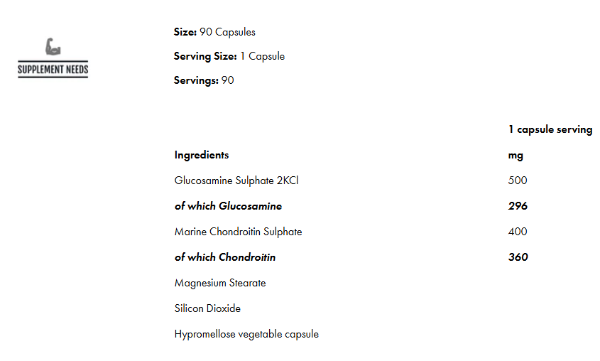 Supplement Needs Glucosamine
